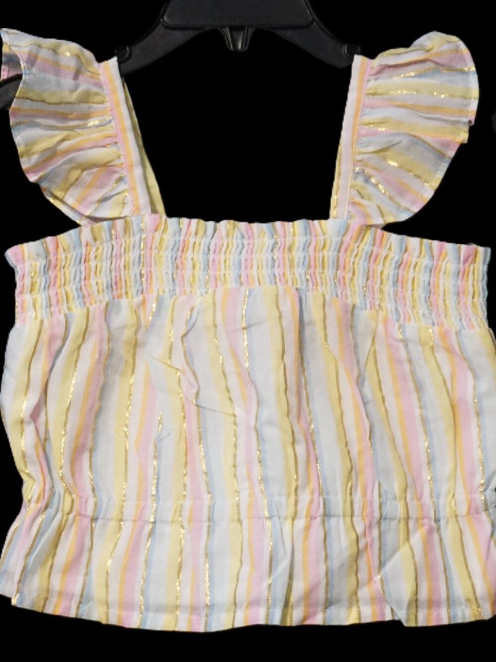 Isaac Mizrahi Pastel and Gold Striped Cropped Tank Top Girl’s 3T
